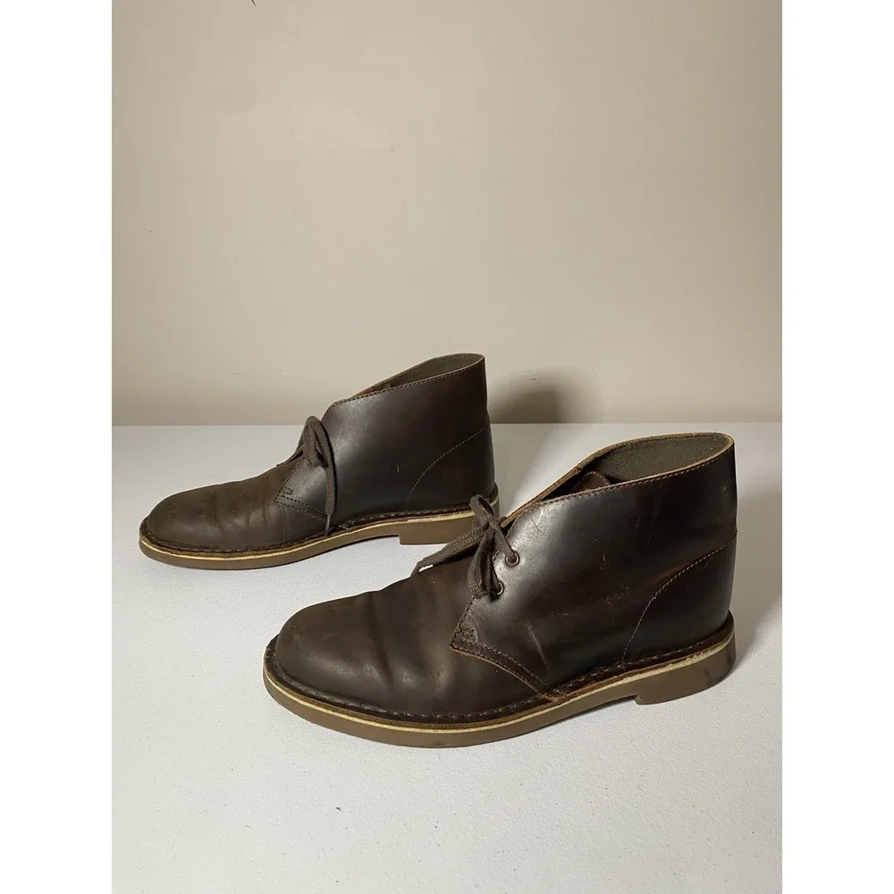 Clarks Bushacre 2 Mens‎ 9M Dark Brown Beeswax Leather Chukka Desert Boots